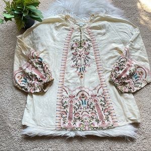 Sundance Botanica Embroidered Floral Blouse